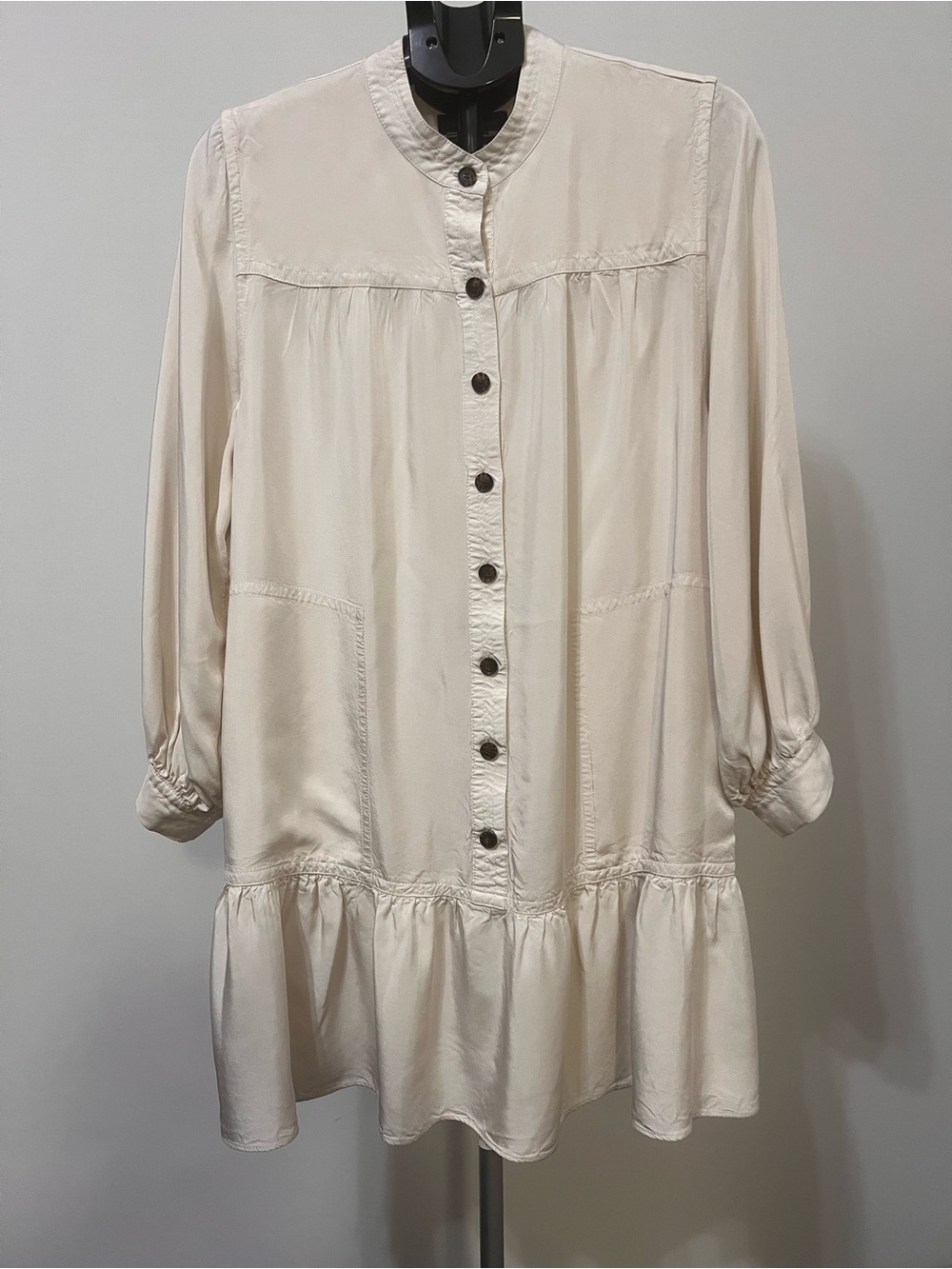 Banana Republic Ivory Viscose Belted Tunic Dress / Long Blouse – Size L